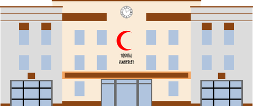 anii 1930 spital art deco clădire ilustraţia vectorială