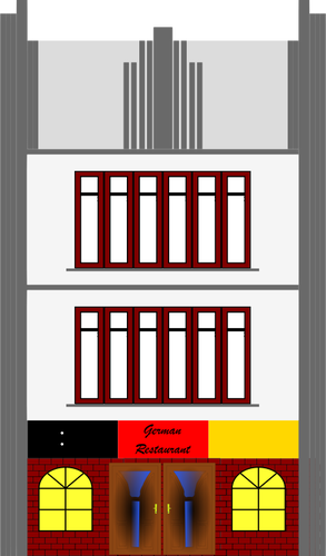 Gambar vektor komersial bangunan bergaya art deco