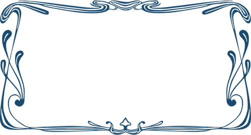 Blauwe art nouveau kader vector illustraties