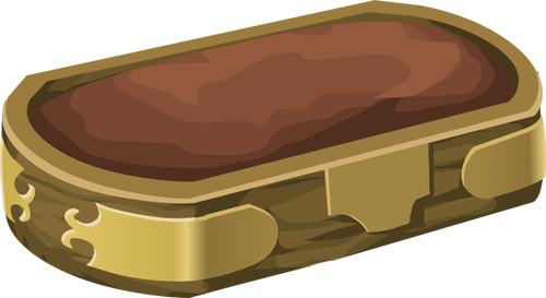 Vektorový obrázek hnědé půdy kontejneru s zlaté zdobení