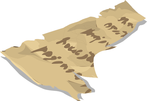 Vektortegning av revet gjenstand manuskript