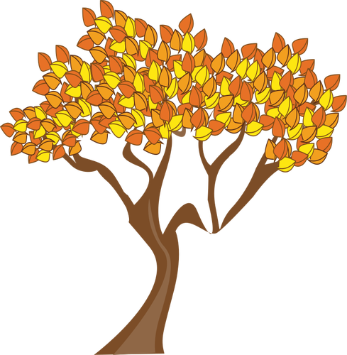 Copac cu toamna frunze vector miniaturi
