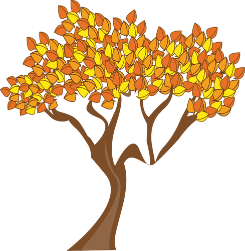 Arbre automne feuilles vector clipart