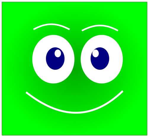 Vector illustration of green face smiling avatar