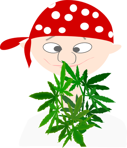 Vektorikuva marihuanan käyttäjän avatarista