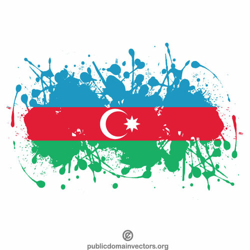 Azerbejdżański flaga odprysków atramentu