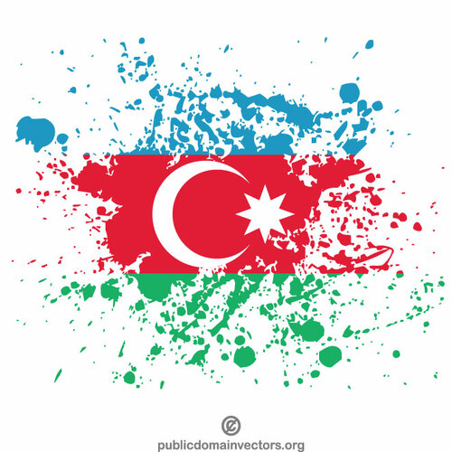 Tinta grunge bandera de Azerbaiyán