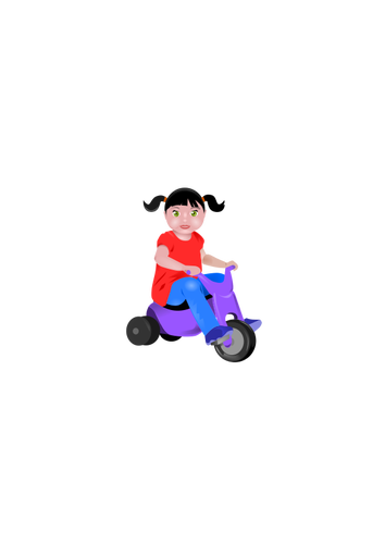 Kleines Mädchen auf ein trycicle