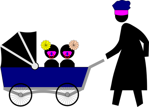 Baby carriage icon