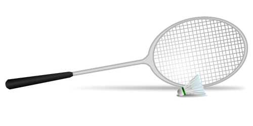 Ilustraţie vectorială racheta de badminton şi mingea