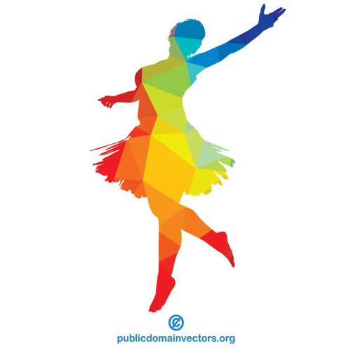 Colore silhouette ballerino di balletto