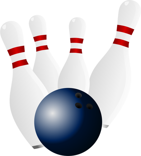 Quilles et dessin vectoriel de boule de bowling