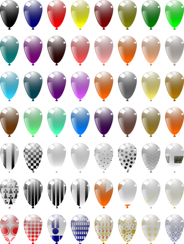 Vektor ClipArt-bilder av 49 olika baloons