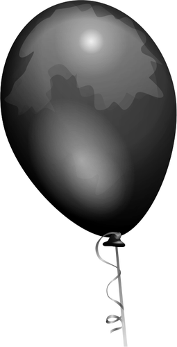Vector tekening van zwart glanzend ballon met tinten