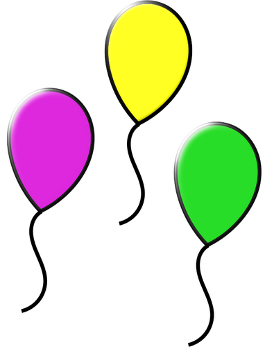 Ilustración vectorial de tres globos flotantes