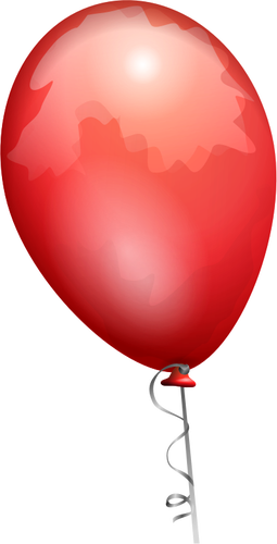 Vektoripiirros punaisesta ilmapallosta koristellulla merkkijonolla