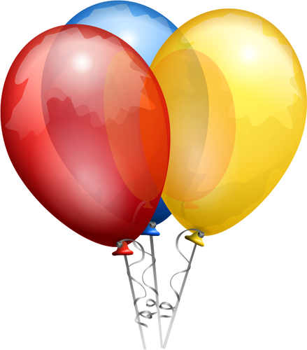 Illustration vectorielle de trois ballons de fête décorée