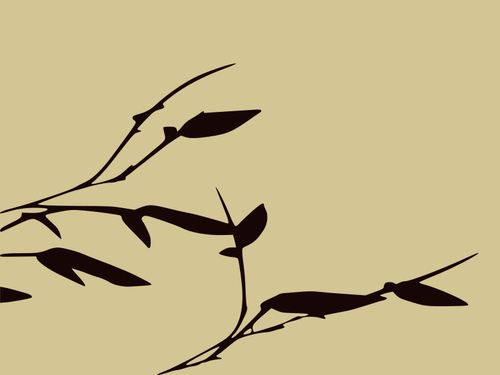 Bambu daun vektor silhouette