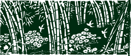 Bambu orman renk çizim