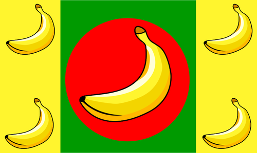 5 種類の果物のバナナ旗のベクター クリップ アート