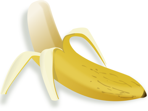رسم متجه من الموز نصف مقشر