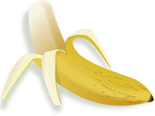 Vector de desen de jumătate decojit banane