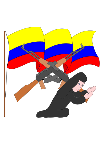 Guerrilla colombiana combatiente vector de la imagen