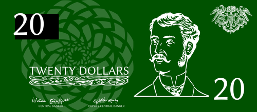Двадцать долларов банкнота векторные иллюстрации