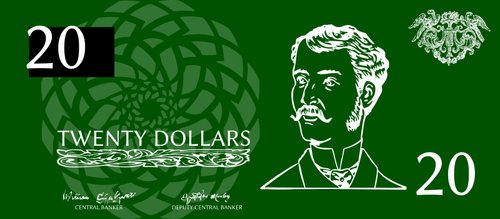 Douăzeci de dolari bancnote vector illustration