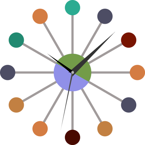 레트로 startburst 벽 시계 벡터 클립 아트
