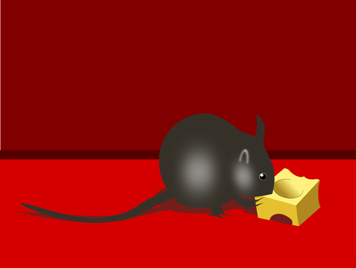 Souris avec image vectorielle de fromage