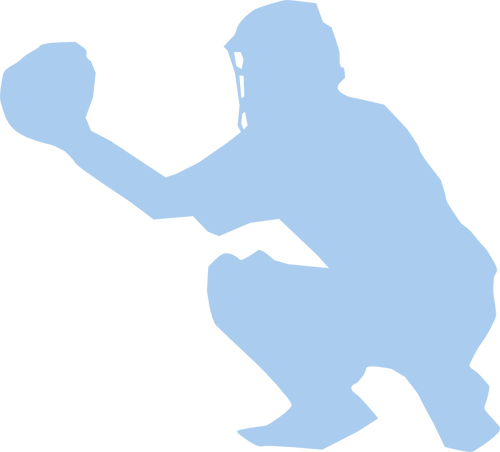 Imagem de vetor do baseball jogador agachada silhueta