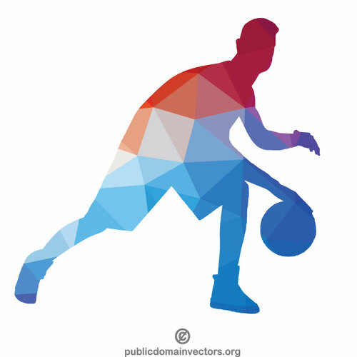 Basketballspiller farge silhuett