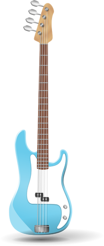 איור של גיטרה בס כחול בעמידה