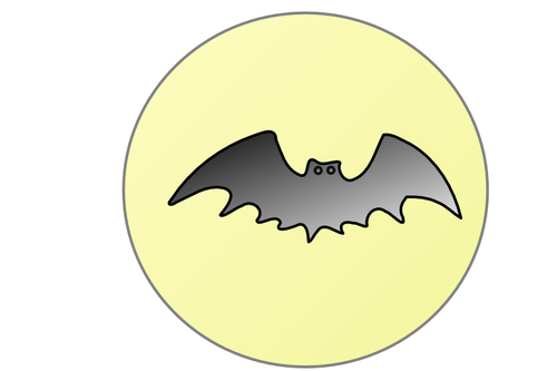 Morcego sobre desenho vetorial de lua cheia