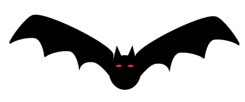 Vleermuis silhouet met rode ogen vector illustraties