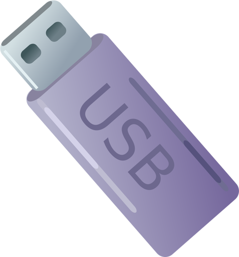 Vektor seni klip ungu USB stick
