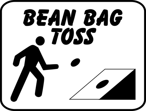 Bean bag toss sign