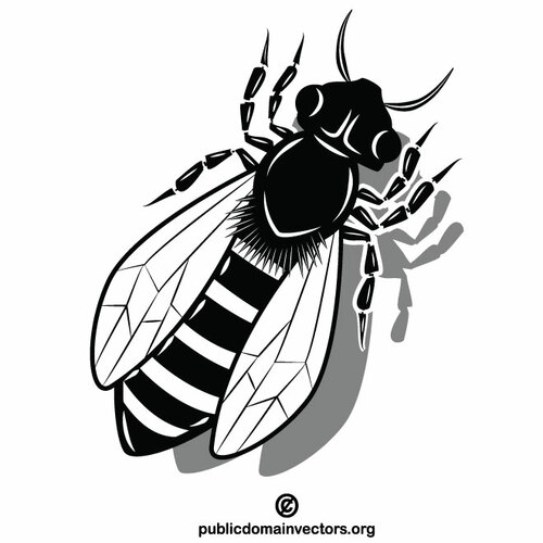 Bee monocrome clip art