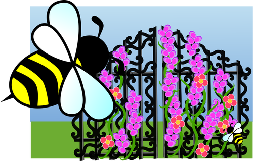 Bee scenen vektor image