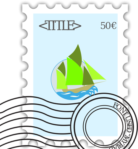 Vector Illustrasjon av stemplet frimerke