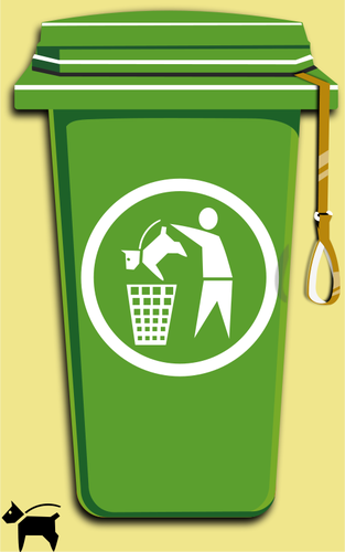 Dog trash can vector image