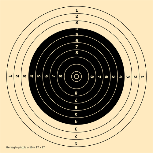 10m pistool schieten vector doelafbeelding