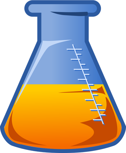 Ilustração do balão de Erlenmeyer