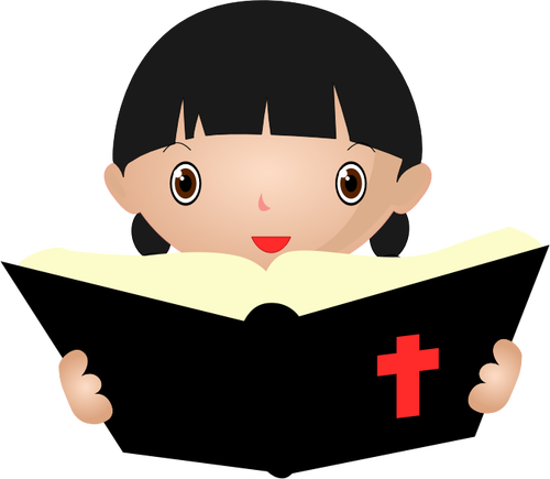 Girl studying Bible