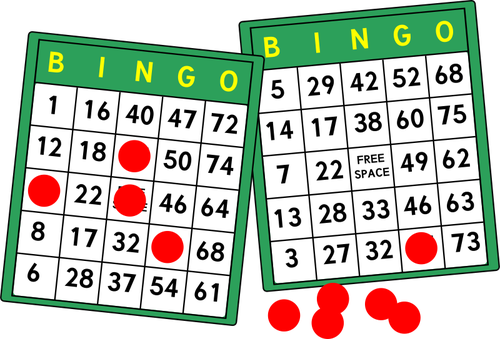 Bingo cartas vector de la imagen