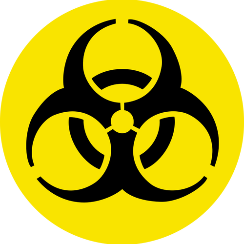 Vector miniaturi de bio-hazard rotund semn