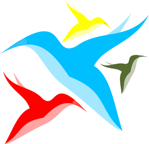 Abstracte kleur vogel silhouetten vectorillustratie