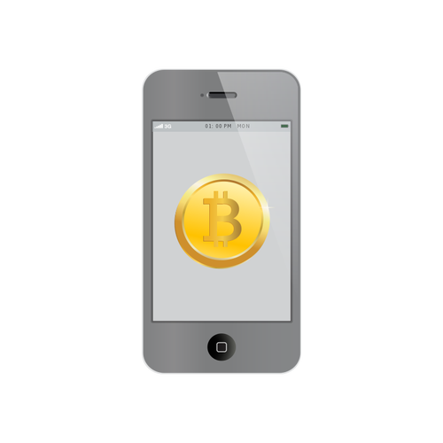 Bitcoin en ilustración vectorial iPhone