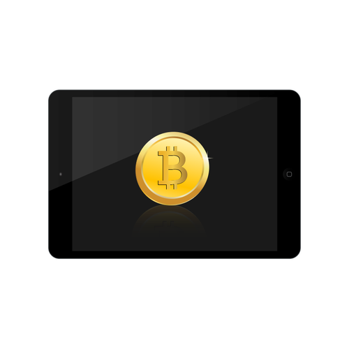 Bitcoin iPad वेक्टर छवि पर